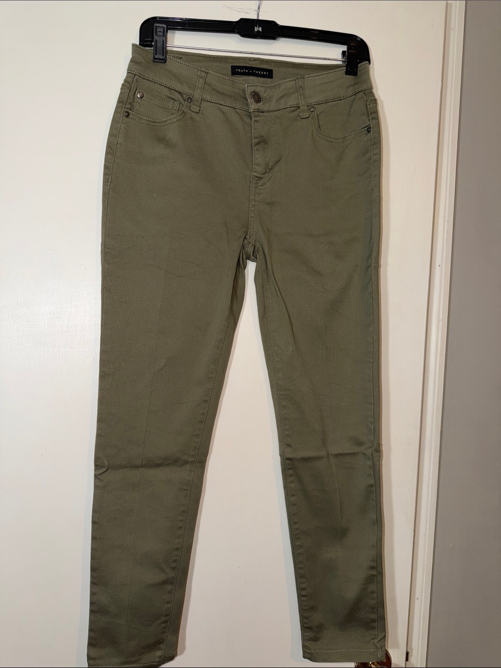 Truth & Theory Olive Green Slim Ankle Pants